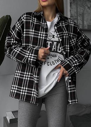 Рубашка клетка тиар ткань норма и батал размер