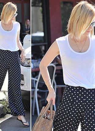 Широкі штани кюлоти в білий горошок primark (розмір 10)