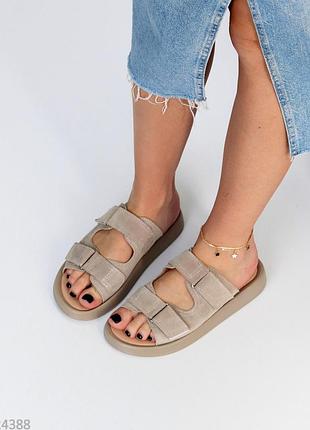 Шльопанцы замша