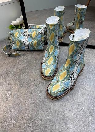 Оригінальні шкіряні черевики рептилія