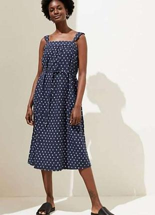 Платье миди из смеси льна 55% и вискоза  marks spencer
