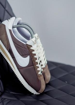 Nike cortez brown white ❤️36рр-45рр❤️ кроссовки женские коричневые найк короб, кроссовки мужские