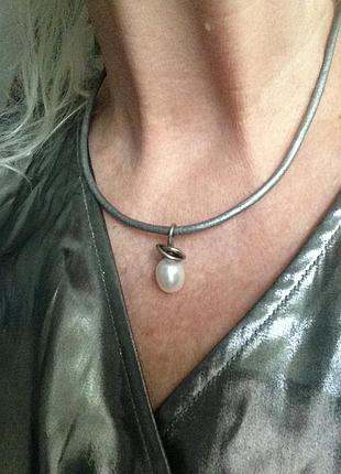 Кольє. шнурок із справжніми перлами rab925. не новий.