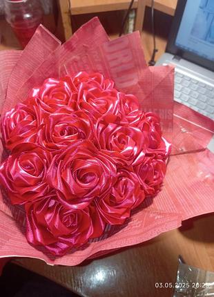 Цветы из атласной ленты