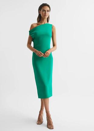 Платье-миди с открытыми плечами reiss green zaria
