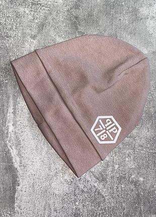 Шапка 😍  дитяча капучино трикотаж 1-2 роки україна