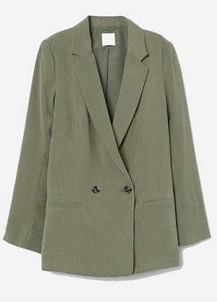 Стильний піджак двобортний колір хакі на підкладці 18 хххл