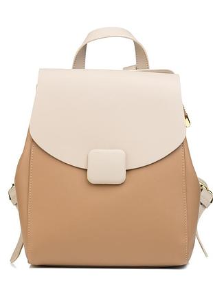 Рюкзак женский классический коричневый кожаный на каждый день 7024-b s