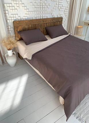Постельное однотонное белье фланель цвет шоколад