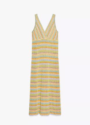 Длинное вязаное крючком платье