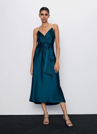 Шикарне сатинове плаття zara
