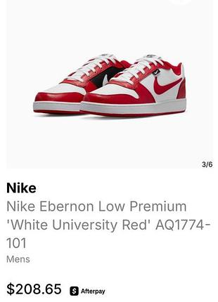 Кросівки nike ebernon low premium ‘white university red’ 2