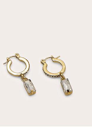 Сережки маленькі з прозорим камінчиком