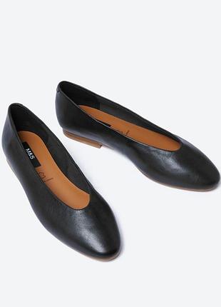 Туфлі балетки чорні шкіряні натуральна шкіра marks&spencer 37-38р устілка 24-24,5 см
