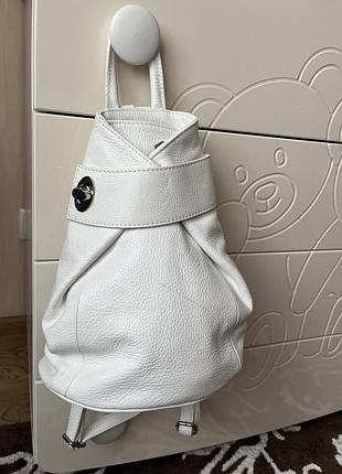 Рюкзак белый кожаный италия