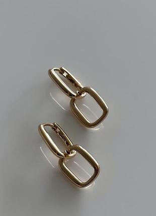 Сережки в золотому та срібному кольорі родій xuping медичний сплав медичне золото