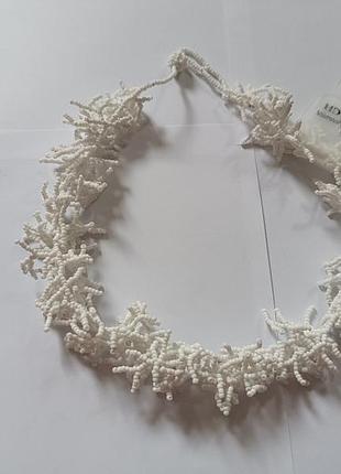 Колье ручной работы из бисера "коралловый риф"2 фото