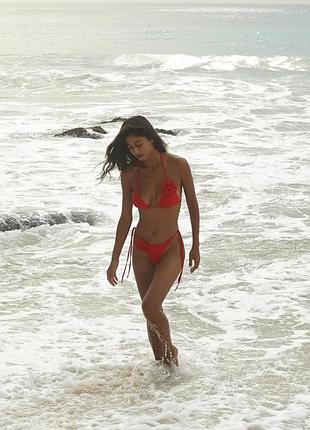 Swimssuits червоний купальник троянда роздільний rosie swimbydi ліф бюстгальтер6 фото