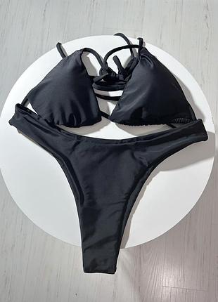 Купальник чорний на завʼязках