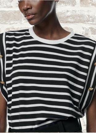 Топ безрукавка тельняшка zara.  размер s.