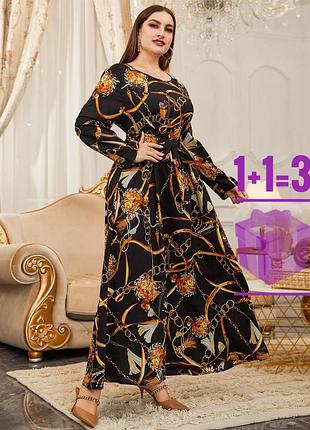🥰 довга сукня в принт shein xl без поясу