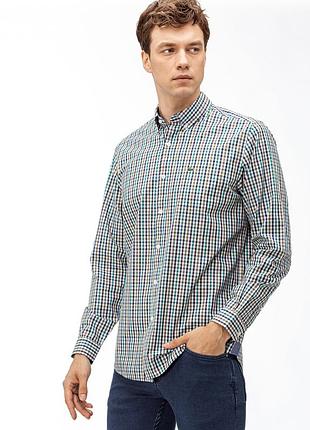 Бавовняна сорочка у клітинку lacoste regular fit