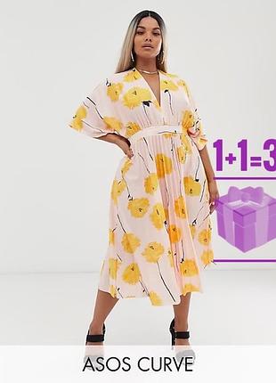 🥰 довга сукня кімоно в квітковий принт asos 26 батал