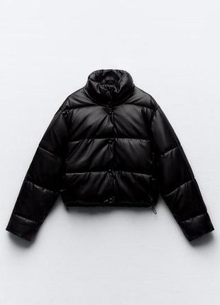 Шкіряний пуховик zara