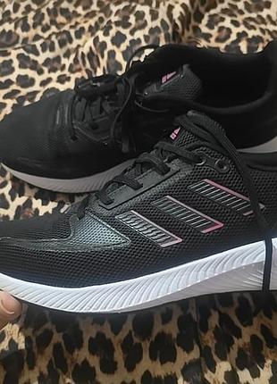 Кроссовки adidas fy 9624 черно-розовые с белой подошвой