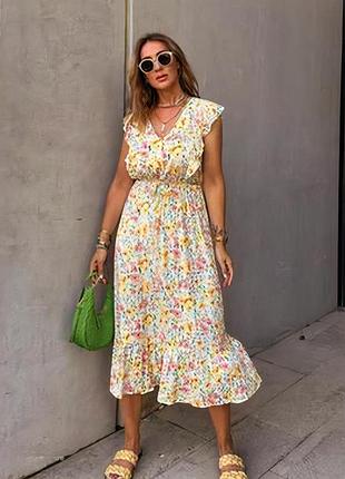 Платье ярусное вискоза