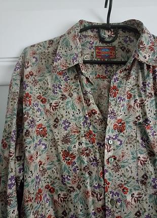 Цветочная винтажная рубашка, размер l