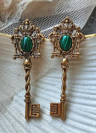 Серьги ключ королевского копилка 5,3 см