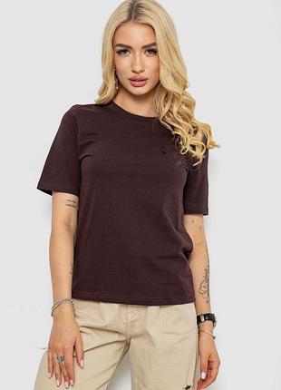 Женская футболка с принтом, цвет шоколадный