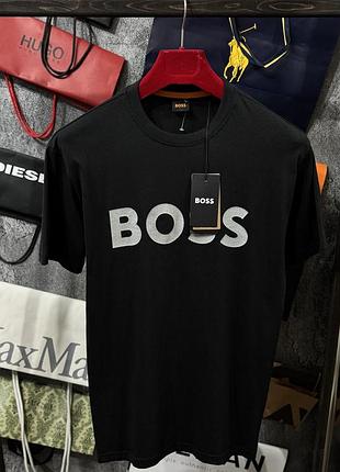 Футболка чоловіча hugo boss чорний s-m