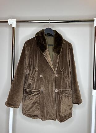 Куртка текстильна пальто max mara шоколадне s-m