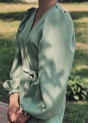 Сукня на запах кольору зеленого кольору хs-s