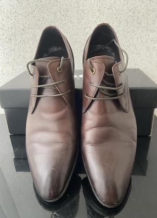Туфли мужские коричневые кожаные4 фото