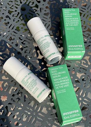 Антиоксидантна зволожуюча сироватка innisfree green tea seed hyaluronic serum, 10мл