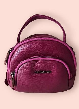 Шкіряна сумка клатч на 3 відділення