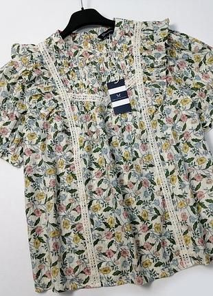 Натуральная хлопковая рубашка в цветы