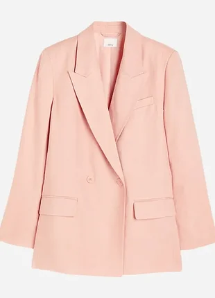 Піджак блейзер двобортний з суміші льону р. s h&m