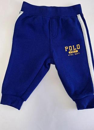 Флисовые детские спортивные штаны ralph lauren, 6 месс, на флисе