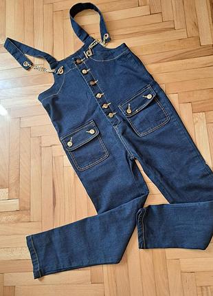 Джинсовый комбез,новый р.146/152