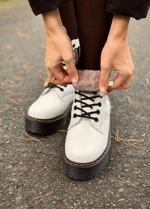 Ботинки dr. martens jadon x louis vuitton black fur
 черевики зимние с мехом3 фото