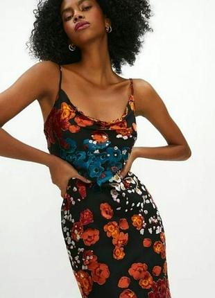 Мини платье в цветочный принт