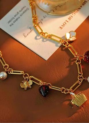 Намисто з полуничками стиль kate spade