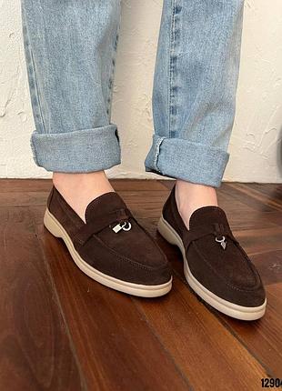 Лоферы натуральная замша