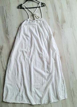 Пляжный сарафан в пол, сарафан белый