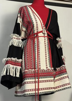 Кімоно чорне -  червоне simmishop.handmade   one size s - l