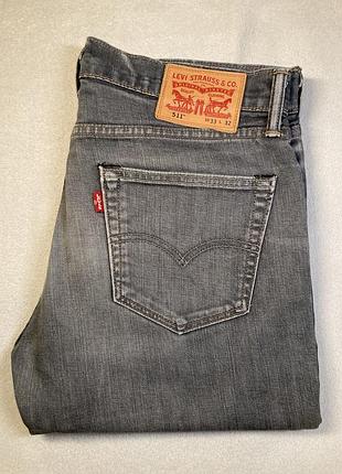 Джинсы levi’s 511  серые (стрейч).   w 33 l 32 вес-600 грамм. пояс-44-45 (стрейч) высота посадки-26